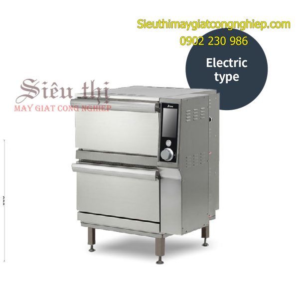 Tủ nấu hấp cơm công nghiệp 2 tầng màn hành cảm ứng LCD dùng điện PMRCE-100E Prime