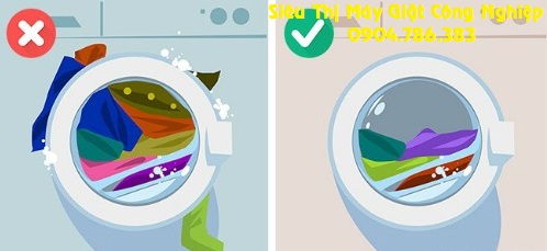 Không nên giặt quá công suất quy định