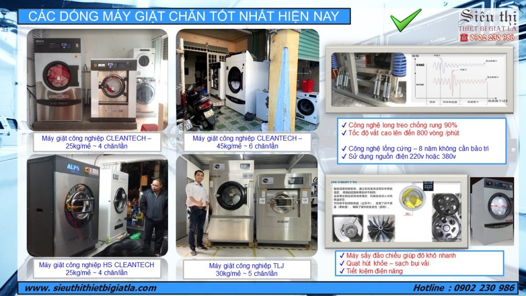 Các dòng máy giặt chăn công nhiệp tốt nhất hiện nay