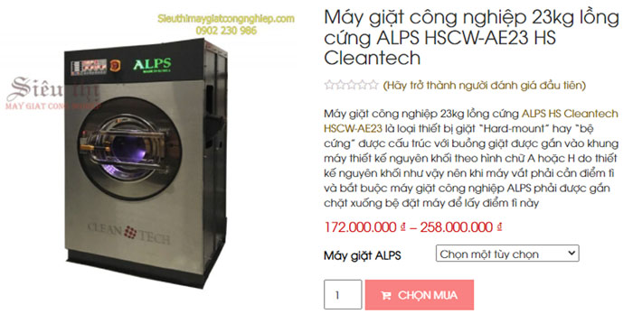 Máy giặt công nghiệp 23kg ALPS HSCW-AE23