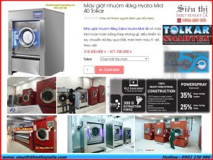 Máy giặt công nghiệp 40kg Tolkar - Hydra Midi 40 vỏ máy làm hoàn toàn bằng thép không gỉ, điều khiển từ xa, chuyển dữ liệu qua USB, màn hình màu 5″ dễ theo dõi. Có giá từ 318.500.000 ₫ – 477.700.000 ₫