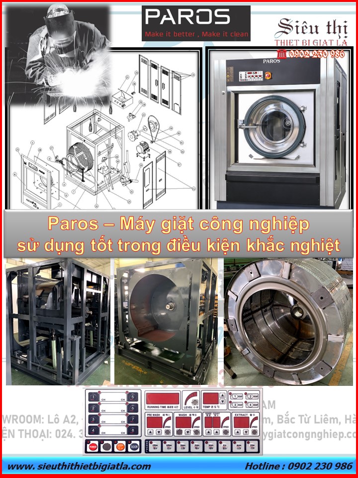 Paros - Máy giặt công nghiệp sử dụng tốt trong điều kiện khắc nghiệt