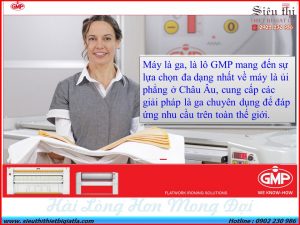 Máy là ga, là lô GMP mang đến sự lựa chọn đa dạng nhất về máy là ủi phẳng ở Châu Âu