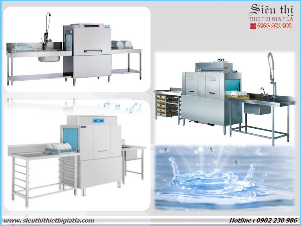 Máy rửa chén bát băng chuyền rack (rổ)