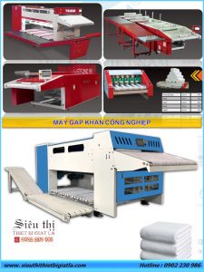 máy gấp khăn công nghiệp là một trong những thiết bị của hệ thống giặt là công nghiệp