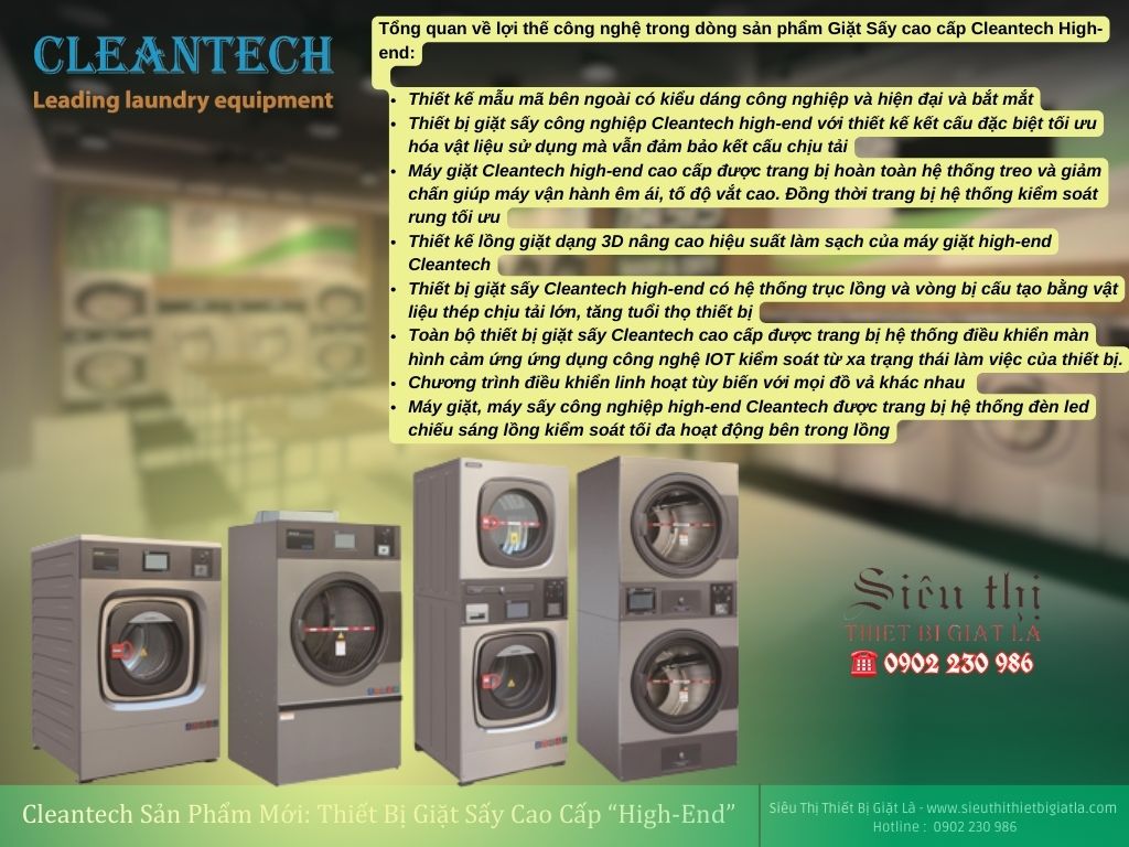 Lợi Thế Công Nghệ Dòng Sản Phẩm Giặt Sấy Cao Cấp Cleantech High-end