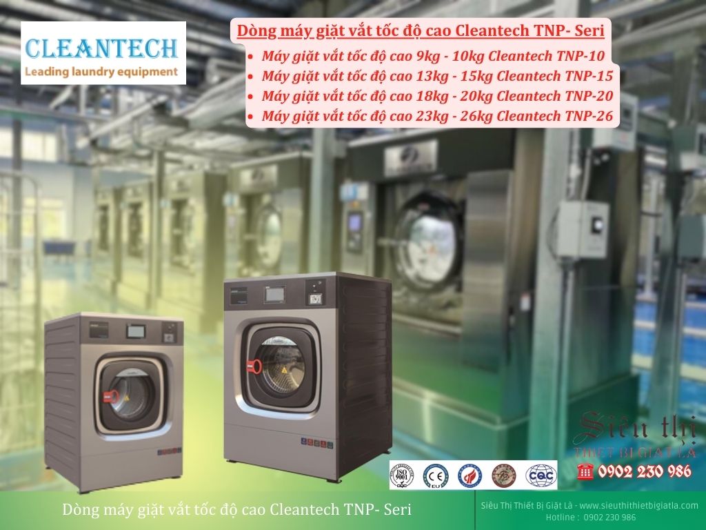 Dòng máy giặt vắt tốc độ cao Cleantech TNP- Seri