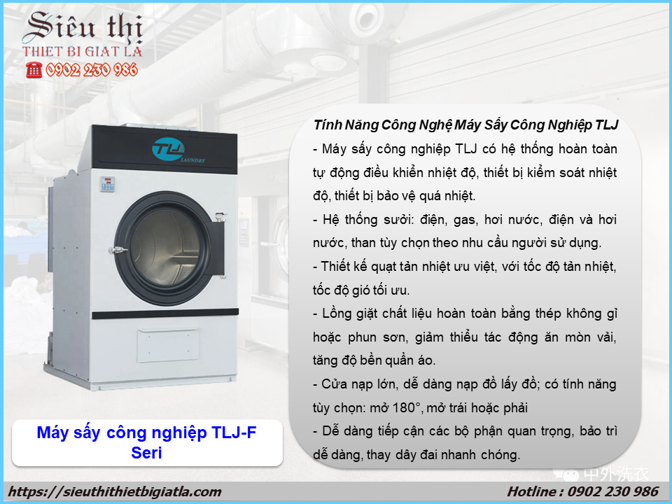 Máy sấy công nghiệp TLJ - Laundry tiết kiệm điện chống nhăn quần áo