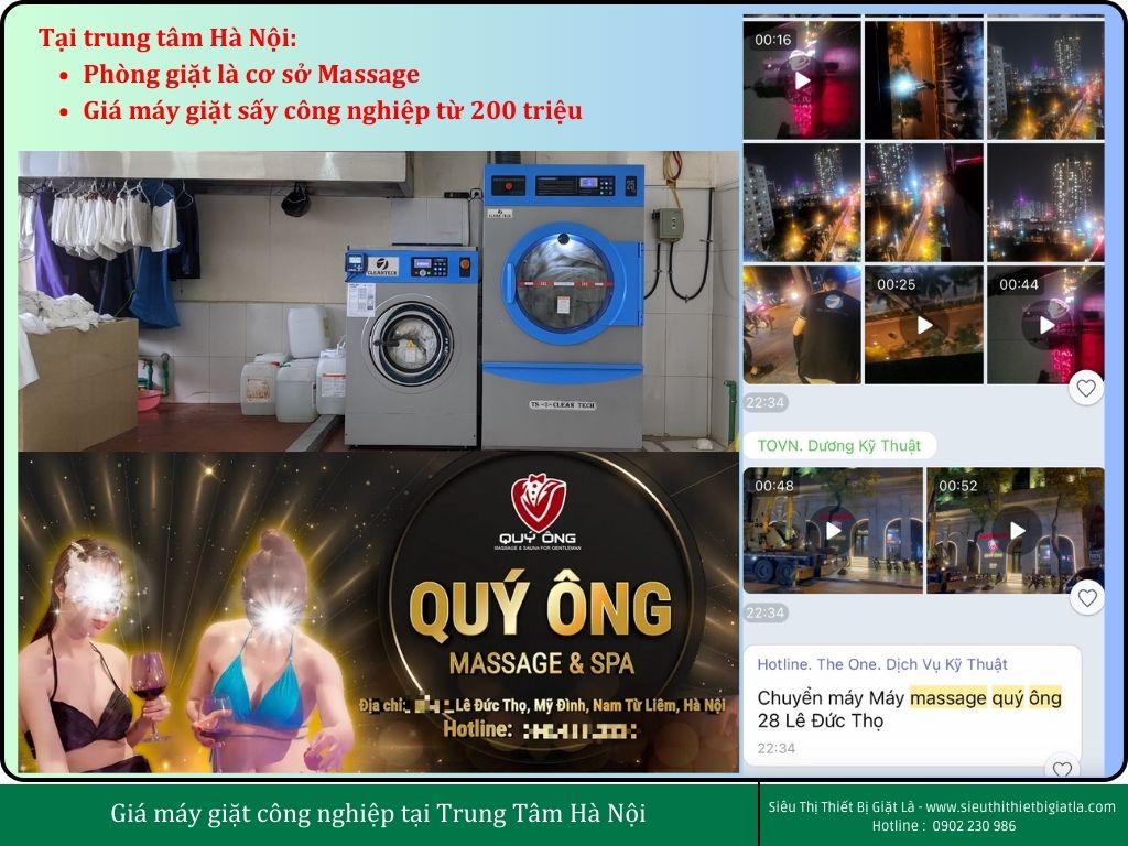 Chi phí máy giặt công nghiêp cho dịch vụ Massage chỉ từ 200 triệu