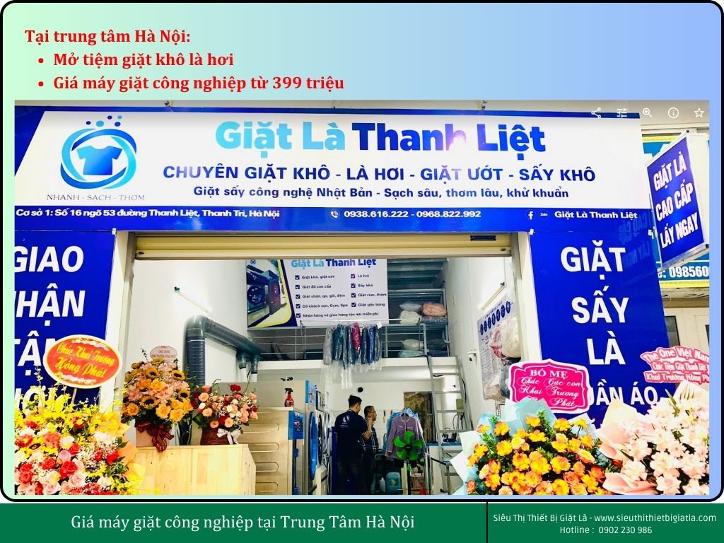 Mở tiệm giặt khô là hơiGiá máy giặt công nghiệp từ 399 triệu