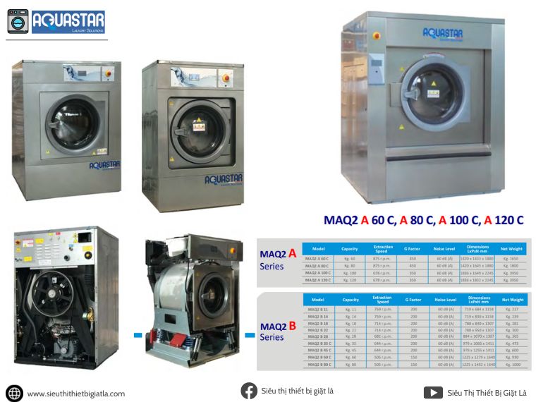 Máy giặt công nghiệp công suất lớn Aquastar