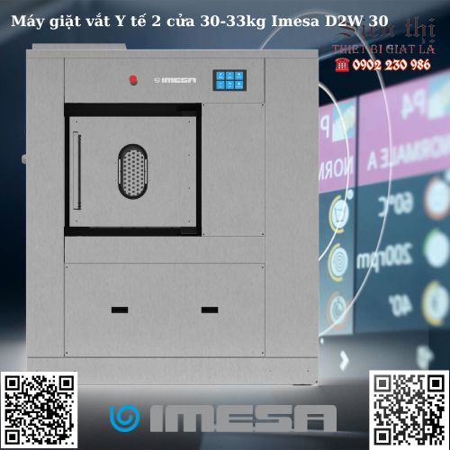 Máy giặt vắt Y tế 2 cửa 30-33kg Imesa D2W 30