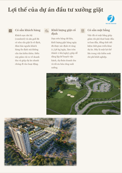 Lợi thế của dự án đầu tư xưởng giặt sân golf condotel