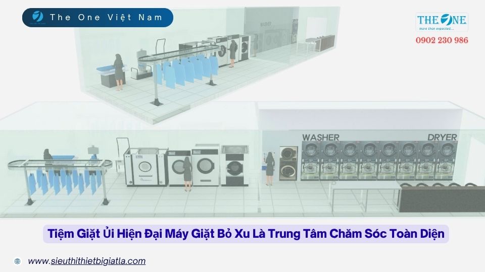 Tiệm Giặt Ủi Hiện Đại Máy Giặt Bỏ Xu Là Trung Tâm Chăm Sóc Toàn Diện