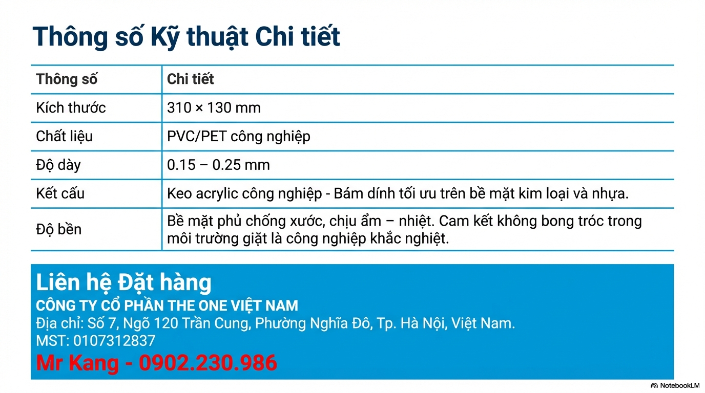 Thông số kỹ thuật tấm dán màn hình máy giặt sấy Hàn Quốc