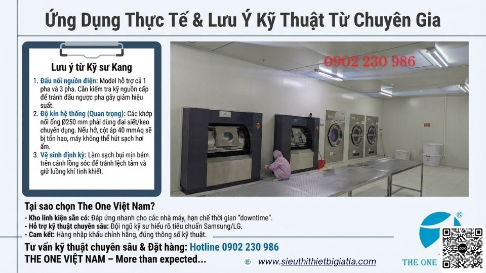 Ứng dụng và lưu ý kỹ thuật động cơ quạt hút máy sấy