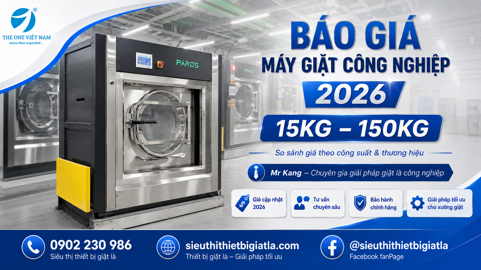 Báo Giá Máy Giặt Công Nghiệp 2026 Theo Công Suất